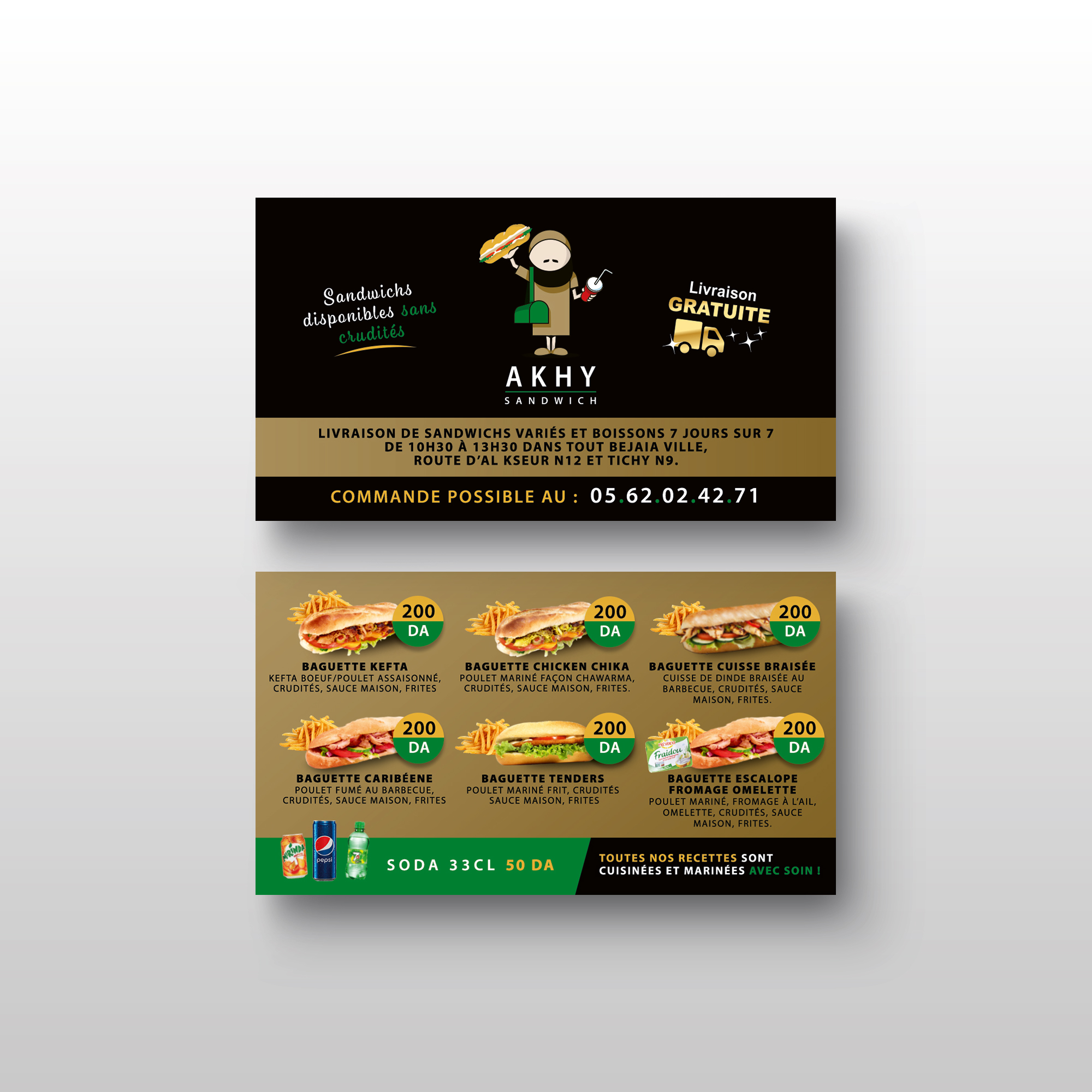 Identité visuelle – Akhy Sandwich – LaMatriceBleue