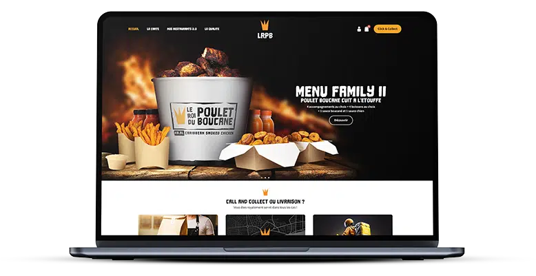 Mockup site web Le Roi du Poulet Boucané