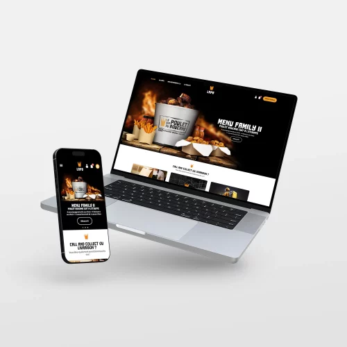 Mockup site web Le Roi du Poulet Boucané